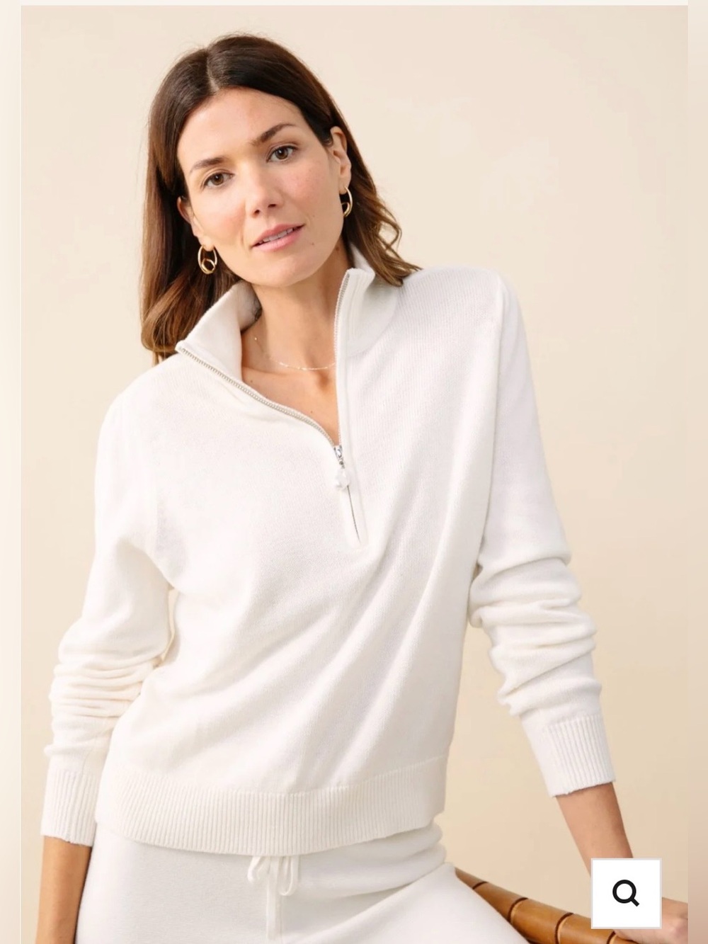 KILTE The Taylor Quarter Zip 100% Cotton Cashmere Pullover Sweater Size 1